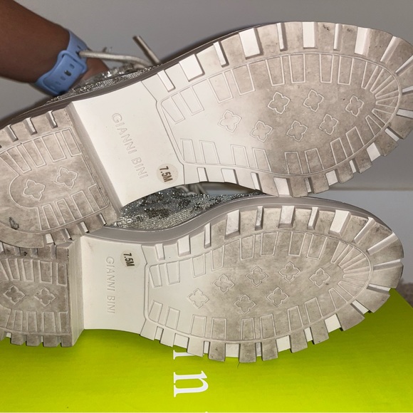 Gianni Bini Balynne Gold Combat Boots - Picture 8 of 8